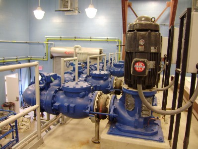 Turbine pumps in the new treatment plant.