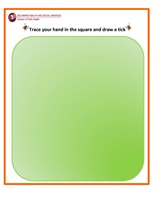Image: Trace your hand in the square and draw a tick