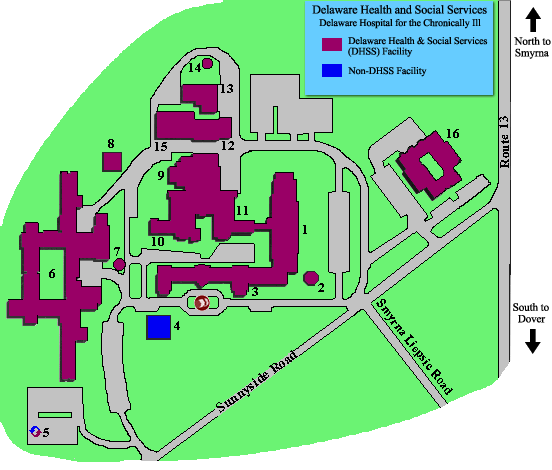 Delaware Hospitalfor the Chronically Ill Campus Map