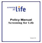Cover of the Screening for Life Policy Manual, available as a PDF file.