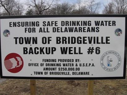 Sign announcing ARRA project in Bridgeville.