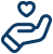 Heart in hand icon