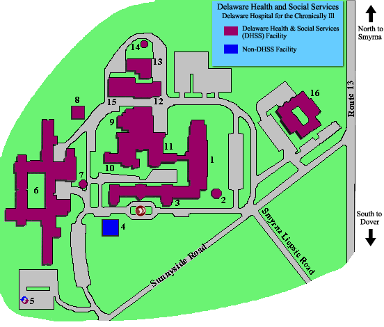 Gov. Bacon Campus Map